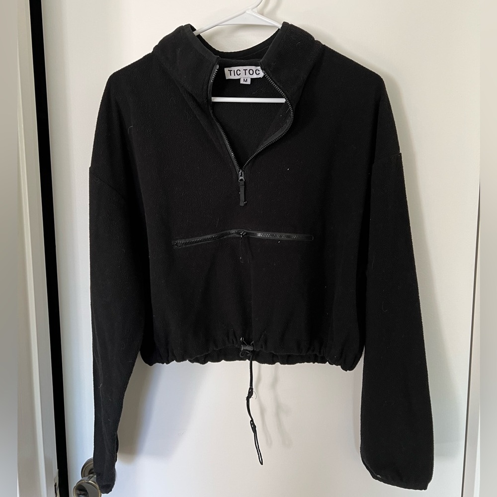 Pretty little thing black fleece top